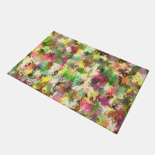 Paillasson Paint Splatter Automne Couleur Feuilles Abstraits (Incliné)