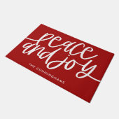 Paillasson Paix et Joie Noël Rouge Fête (Incliné)