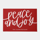 Paillasson Paix et Joie Noël Rouge Fête (Devant)