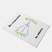 Paillasson Paix respectueuse amour bonté Doormat (Incliné)