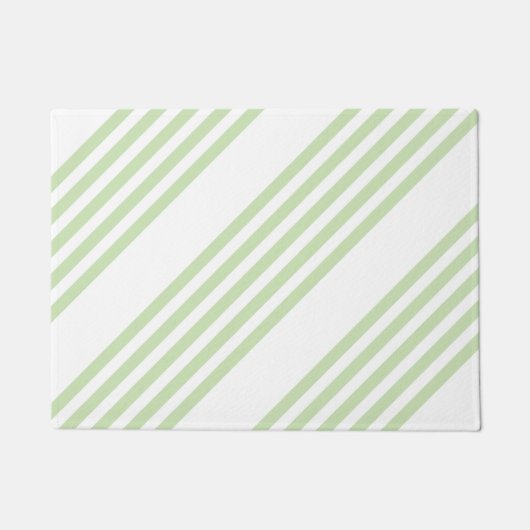 Paillasson Pale vert et blanc cinq bandes motif (Devant)