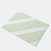 Paillasson Pale vert et blanc cinq bandes motif (Incliné)