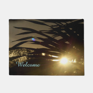 Paillasson Palm fronton feuille coucher de soleil Porte