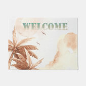 Paillasson Palmes tropicales rustiques Bienvenue (Devant)