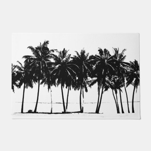 Paillasson Palmiers blancs noirs Pop Art (Devant)