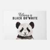 Paillasson Panda Funky Moderne Noir Et Blanc Avec Citation (Devant)
