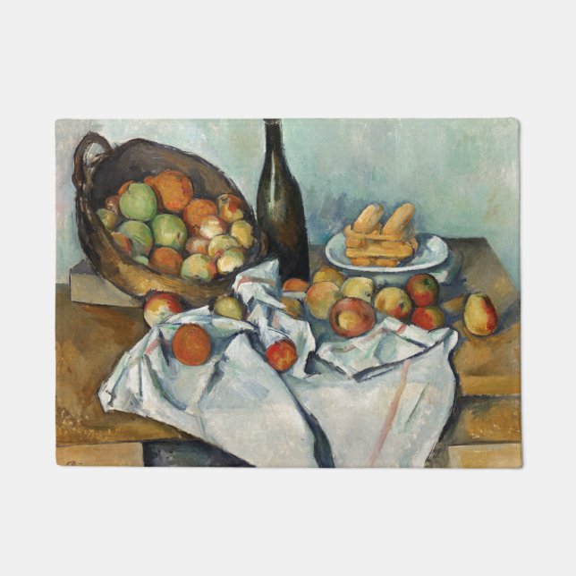 Paillasson Panier de pommes Still Life Cezanne Peinture Art (Devant)