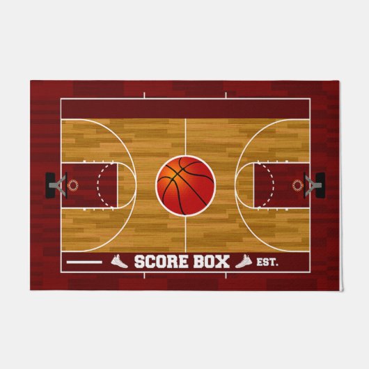 Paillasson Panier en caoutchouc de terrain de basket (Devant)