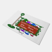 Paillasson Panneau de Noël avec nom de famille Elfes (Incliné)