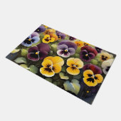 Paillasson Pansies jaunes et violets aquarelle (Incliné)