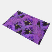 Paillasson Pansies violettes, peinture abstraite, art floral (Incliné)