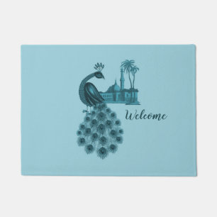 Paillasson Paon Bleu Romantique