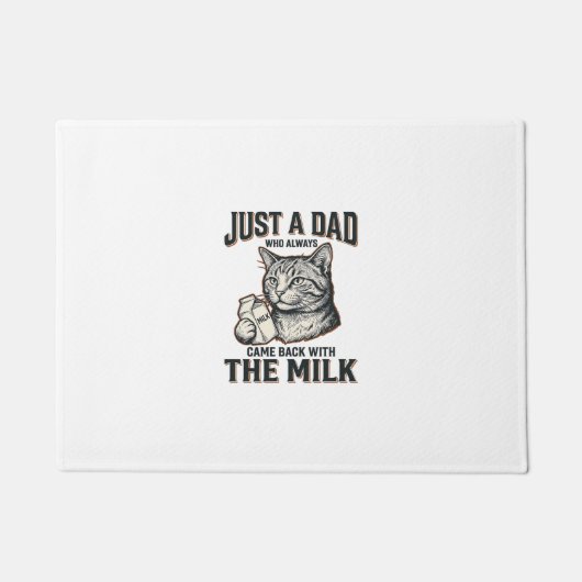Paillasson Papa Chat Drôle Est Revenu Avec Le Lait Vintage Sh (Devant)