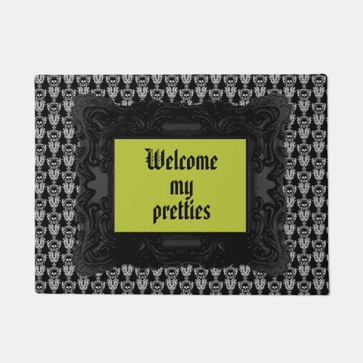 Paillasson Papier peint de crâne de smoking de damassé (Devant)