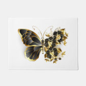 Paillasson Papillon à fleurs d'or avec orchidée noire (Devant)