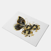 Paillasson Papillon à fleurs d'or avec orchidée noire (Incliné)