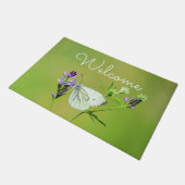 Paillasson Papillon Blanc à Veines Vertes (Incliné)