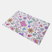 Paillasson Papillon Coloré Et Fleur Mat (Incliné)