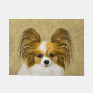 Paillasson Papillon (Hound Tri) Peinture - Art Chien original