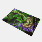 Paillasson Papillon malachite sur fleur violette (Incliné)