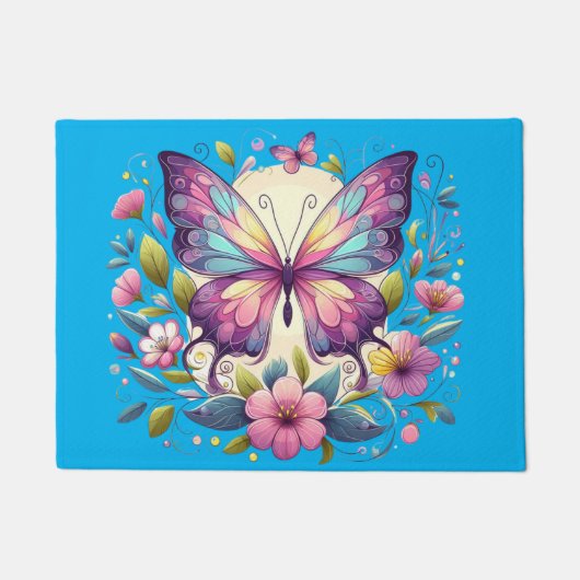 Paillasson Papillon mignon et coloré (Devant)