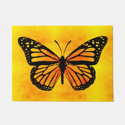 Paillasson Papillon Monarque décoratif Or Orange Jaune (Devant)