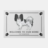 Paillasson Papillon noir et blanc mignon chien avec texte per (Devant)
