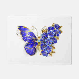 Paillasson Papillon saphir à fleurs