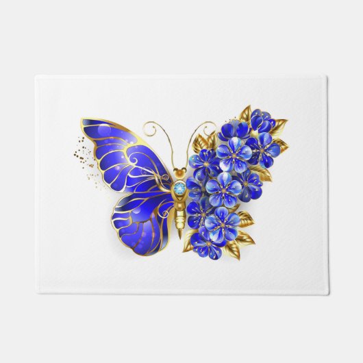 Paillasson Papillon saphir à fleurs (Devant)