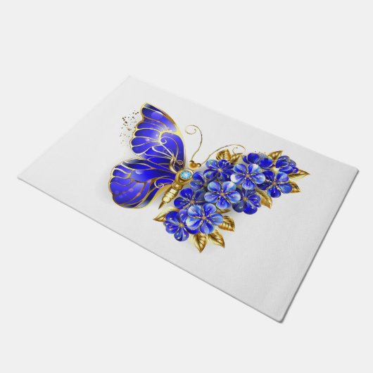 Paillasson Papillon saphir à fleurs (Incliné)
