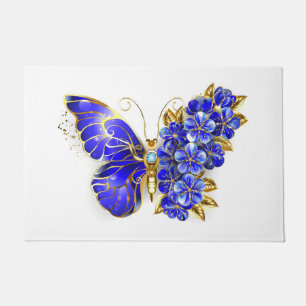Paillasson Papillon saphir à fleurs