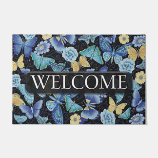 Paillasson Papillons bleus Flying Flower imprimés