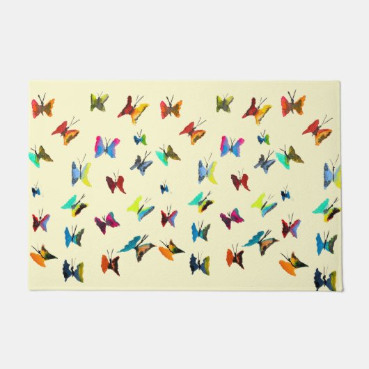 Paillasson Papillons mignons aquarelle art (Devant)