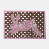 Paillasson Pâques Roses roses Bunny Lapin Matt de Porte (Devant)
