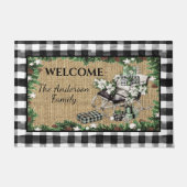 Paillasson Paquets rustiques Noir & Blanc Sleigh Noir & Vert (Devant)