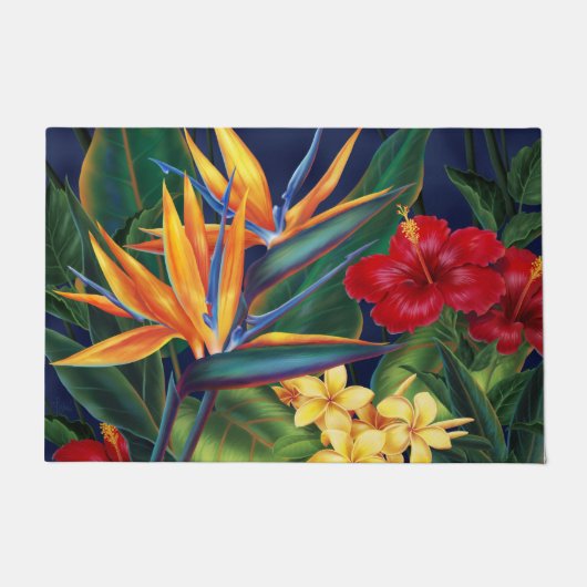 Paillasson Paradis tropical Floral hawaïen (Devant)
