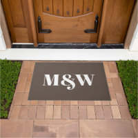 Paraphes monogrammes de couple blanc brun moderne