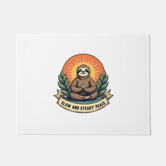 Paillasson Paresseux Méditant Design Humoristique Relaxé Vint (Devant)