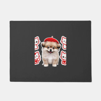 Paillasson Paris Pup & Kitty Crew � Chien et chat au béret mi