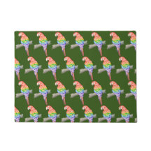 Parroquet design porte mat vert