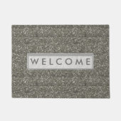 Paillasson Parties scintillant argentée classique Bienvenue (Devant)