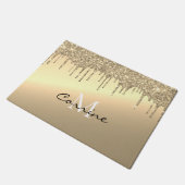 Paillasson Parties scintillant de séchage de l'or 14k Monogra (Incliné)