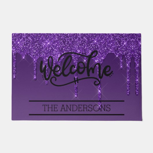 Paillasson Parties scintillant de séchage personnalisée Famil (Devant)