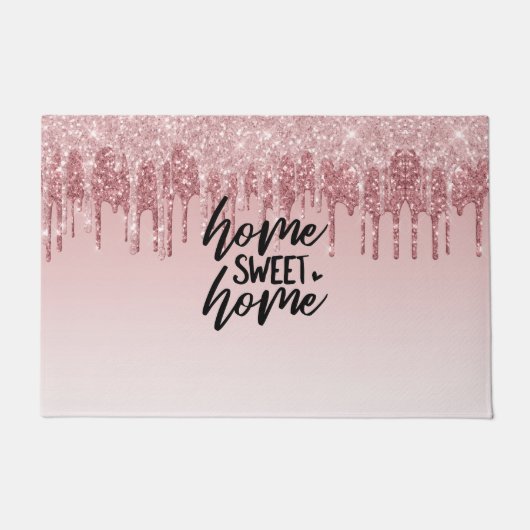 Paillasson Parties scintillant de séchage rose | Maison Sweet (Devant)