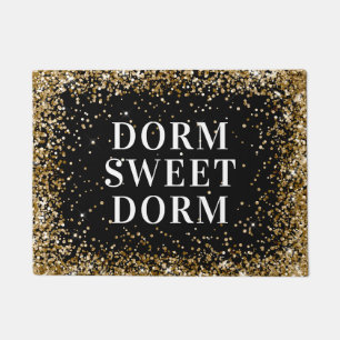 Paillasson Parties scintillant d'or Noir Dorme blanc Sweet Do
