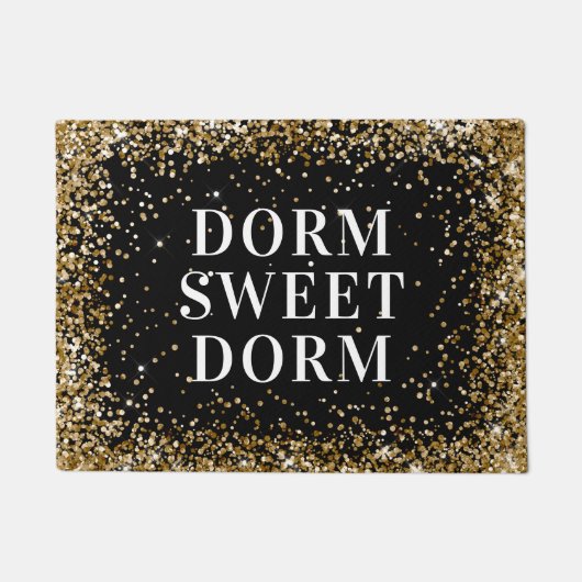 Paillasson Parties scintillant d'or Noir Dorme blanc Sweet Do (Devant)