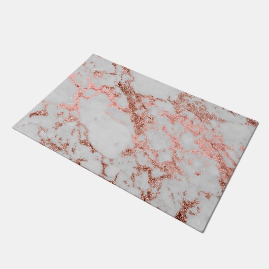 Paillasson Parties scintillant d'or Rose en marbre moderne (Incliné)