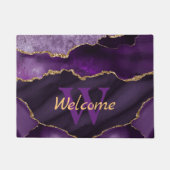 Paillasson Parties scintillant en marbre violet et or Faux Mo (Devant)