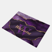 Paillasson Parties scintillant en marbre violet et or Faux Mo (Incliné)
