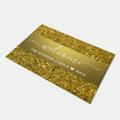 Paillasson Parties scintillant Gold Sparkly Nom de famille Bi (Incliné)